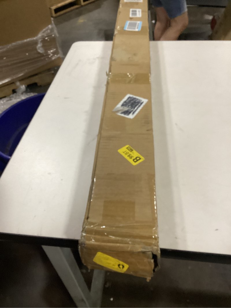 Condition photo showing New/Like New for tension curtain rod 51-126 inch, long curtain rod no drilling for window or bathroom, outdoor curtain rods for patio tension rods, easy to install, never rust, rod diameter 1.26 inches - black black 51''-126''