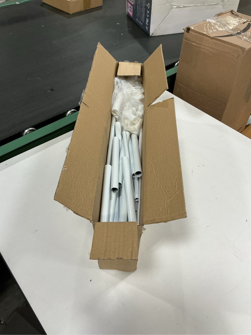 Condition photo showing As Is for 5-layer floor standing storage rack, clothing and hat storage rack, large capacity shoe rack, easy to install, suitable for living rooms, entrances, kitchens and other scenes. shoe organizer(White)