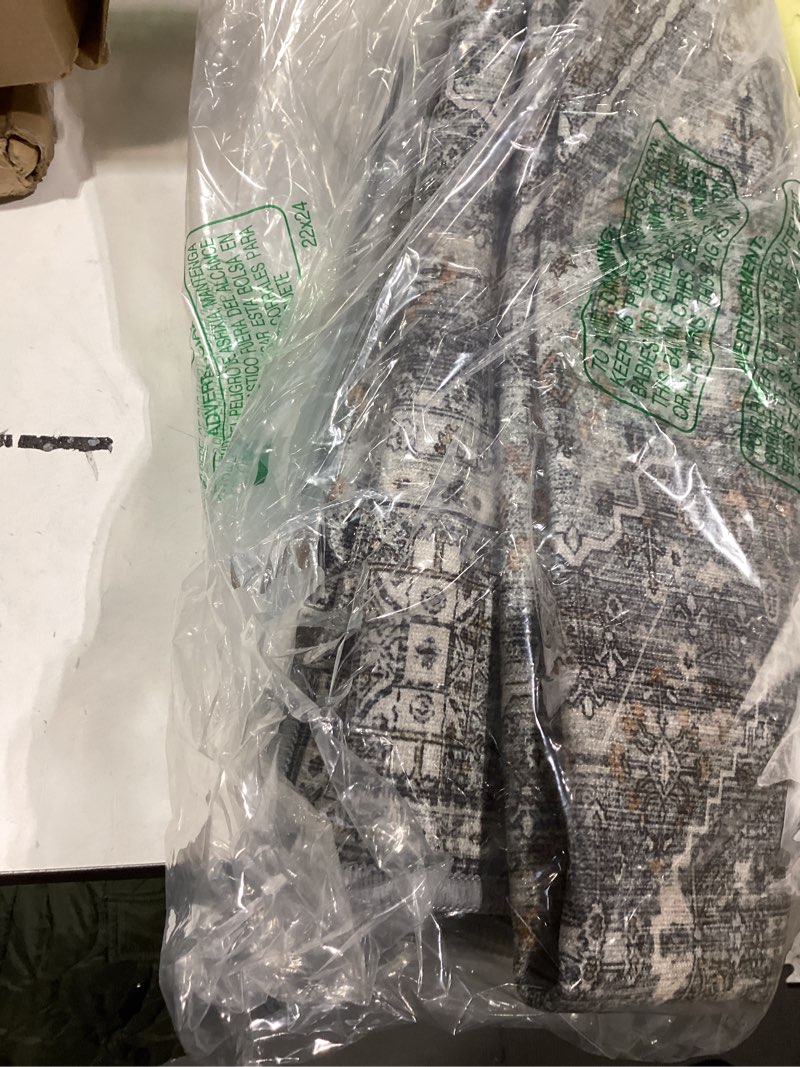 Condition photo showing New/Like New for GENIMO 2x10 Non Slip Hallway Runner Rug, Machine Washable, Thin & Low Pile Lightweight for Kitchen, Laundry, Entryway, Bedroom & Living Room, Light Gray Highclass Grey 2' x 10' (Rectangular)