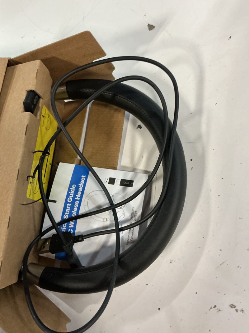 Condition photo showing As Is for onn pc wireless headset, bluetooth/2.4ghz, black