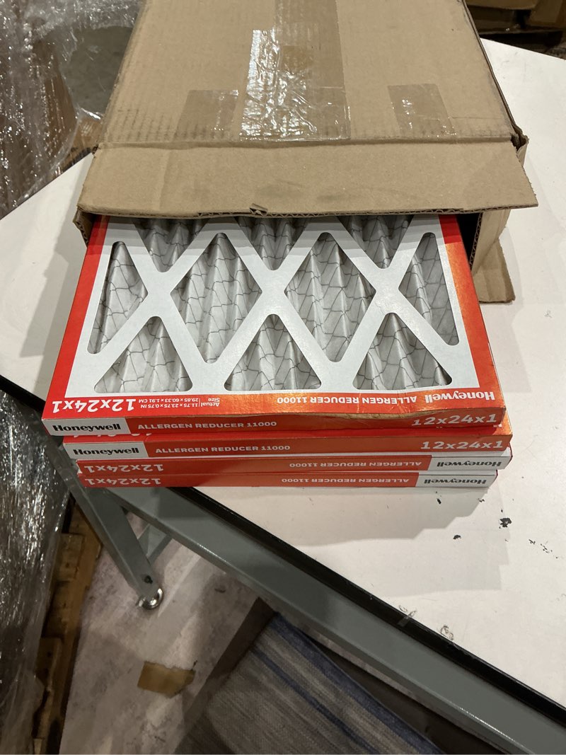 Condition photo showing Good Condition for honeywell 12x24x1 merv 11 allergen reducer 11000 electrostatic pleated hvac ac furnace air filter (4-pack) | replacement filter for home use | made in usa 12x24x1 (4 pack)
