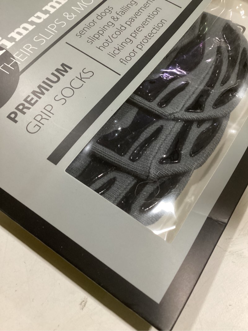 Condition photo showing Good Condition for DOK TigerToes Premium Non-Slip Dog Socks for Hardwood Floors - Extra-Thick Grip That Works Even When Twisted - Prevents Licking, Slipping, and Great for Dog Paw Protection (X-Large) Classic Grey Extra Large