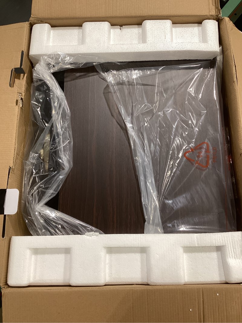 Condition photo showing As Is for Victrola The Empire Mid-Century 6-in-1 Turntable & Multimedia Center with Built-in Speakers – 3 Speed, Bluetooth Connectivity, Radio, Cassette & CD Player, RCA Out, Headphone Jack (Espresso)