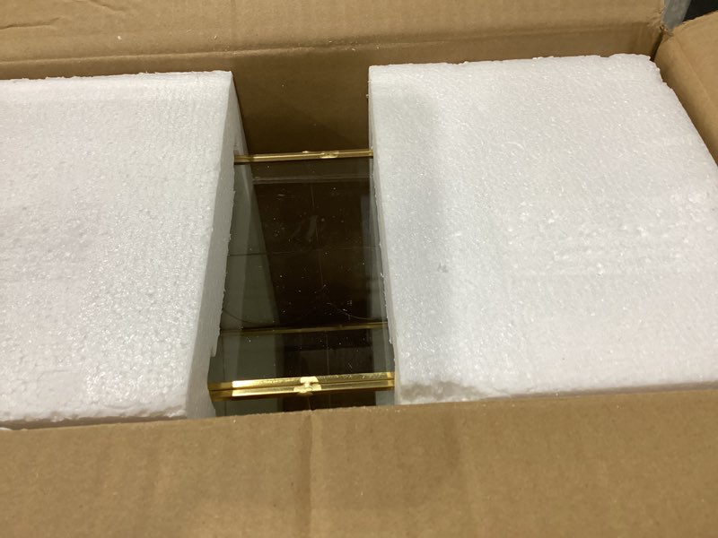 Condition photo showing New/Like New for Glass Card Box with Slot, Large Gold Clear Card Box for Wedding Receptions - Home Birthdays Party Geometric Decorative, 12.59" x 5.9" x 9.05" Glod 12.59" x 5.9" x 9.05"