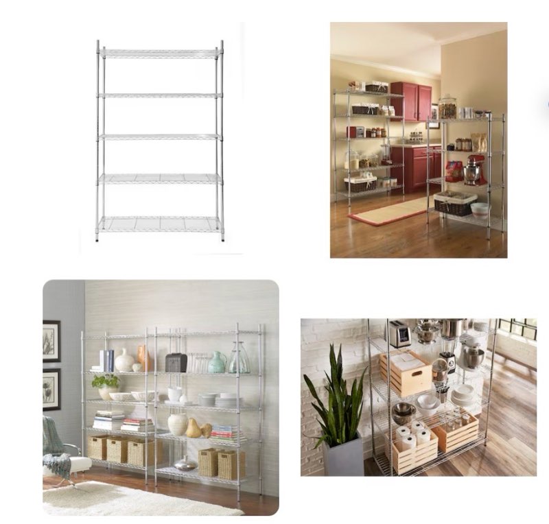 Style Selections 47.7-in W x 18-in D x 72-in H 5 -Tier Chrome Metal Wire Utility Shelving Unit