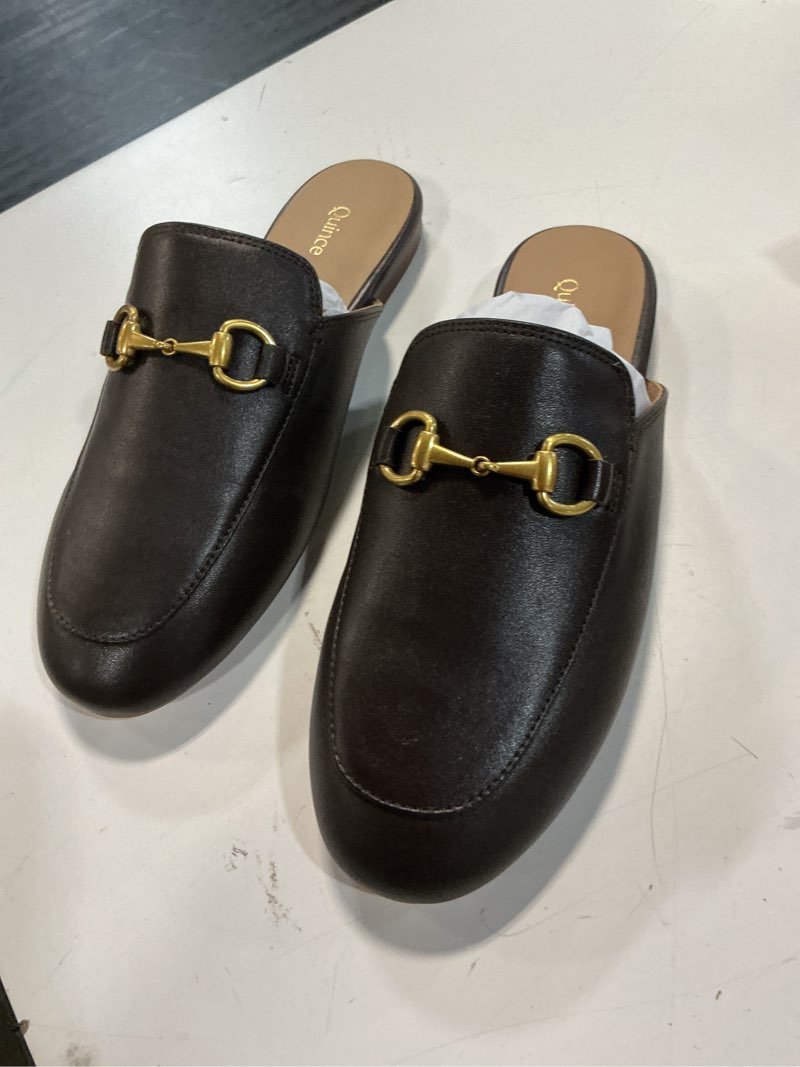 Condition photo showing Good Condition for italian leather horsebit loafer mule size 6 coffee bean 