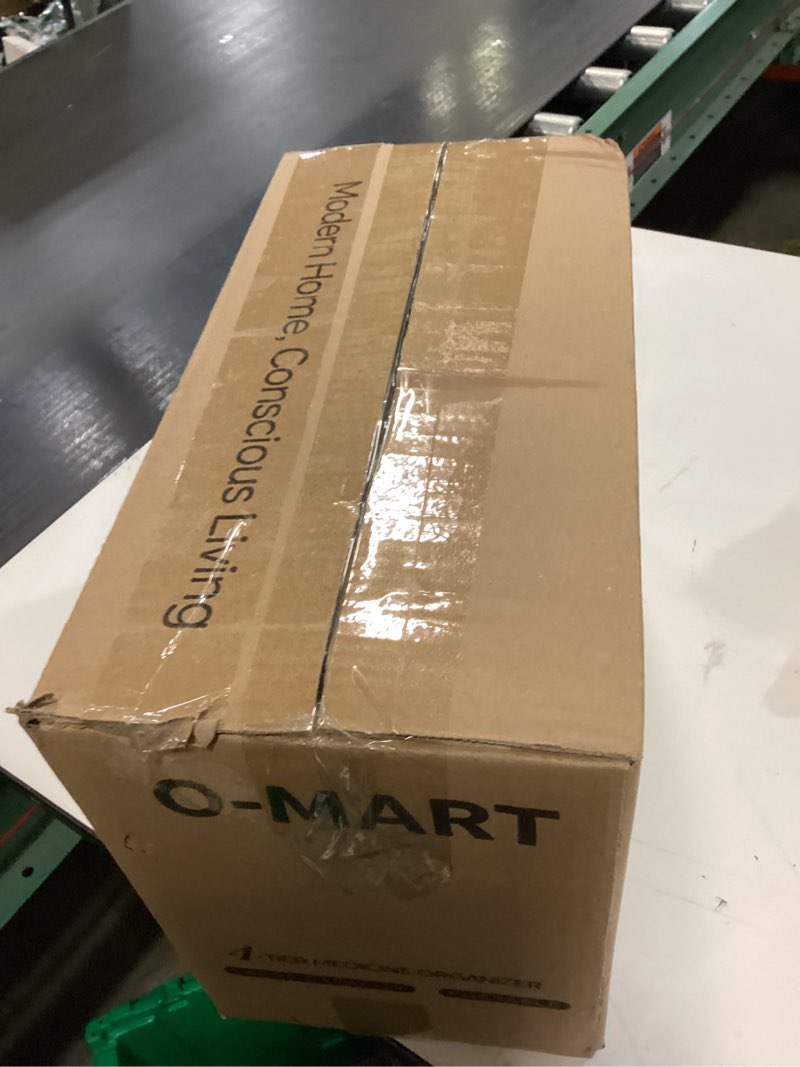 Condition photo showing New/Like New for 4-Tier Medicine Cabinet Organizer with Leather Handle, Empty Plastic First Aid Kit, Multipurpose Storage Box with A Portable Weekly Pill Organizer for Family Emergencies, Home 9 inches (W) x 14 inches (D) x 12 inches (H)