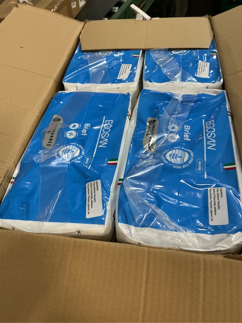 Condition photo showing New/Like New for egosan ultra incontinence disposable adult diaper brief maximum absorbency and adjustable tabs for men and women (large case, 60-count) large, 60 count