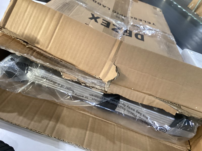 Condition photo showing New/Like New for Telescoping Ladders 16.5 FT Aluminum Ladder - One-Button Retraction Collapsible Extension Ladder for Home,RV,Attic & Loft, Lasts 330 LBS with 2 Triangle Stabilizers and 2 Detachable Hooks 16.5 FT (Hooks) Aluminum