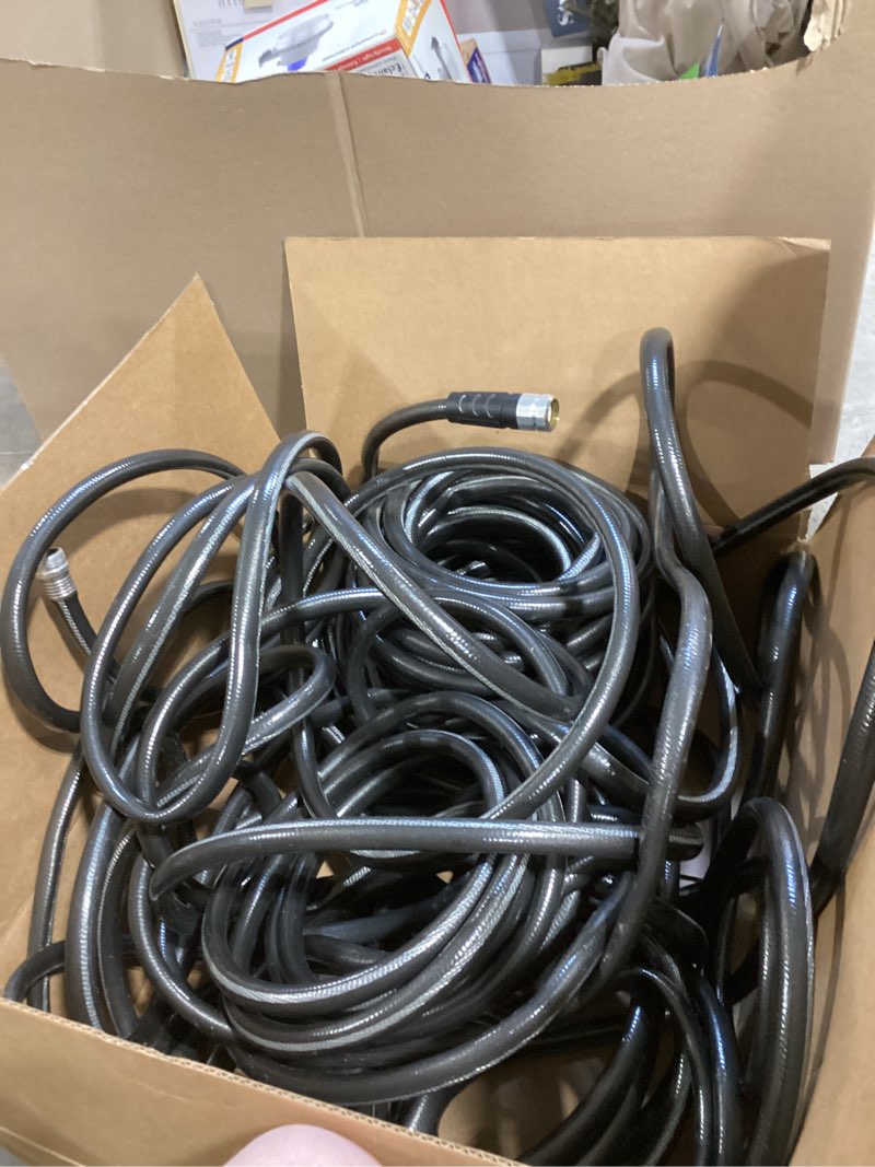 Condition photo showing As Is for neverkink teknor apex 5/8-in x 100-ft heavy -duty kink free vinyl gray coiled hose