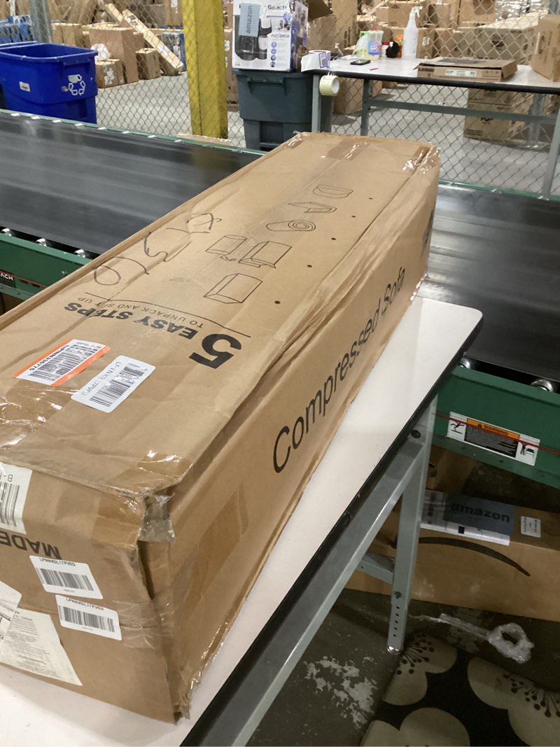 Condition photo showing As Is for INCOMPLETE ONE BOX ONLY Novilla 141" Modular Sectional Sofa, Modern Cloud Sectional Couch with Smarts Coil™ Support, U-Shape Boneless Couch for Living Room Apartments Bedroom, No Assembly Required (4 Seater + 4 Ottoman)