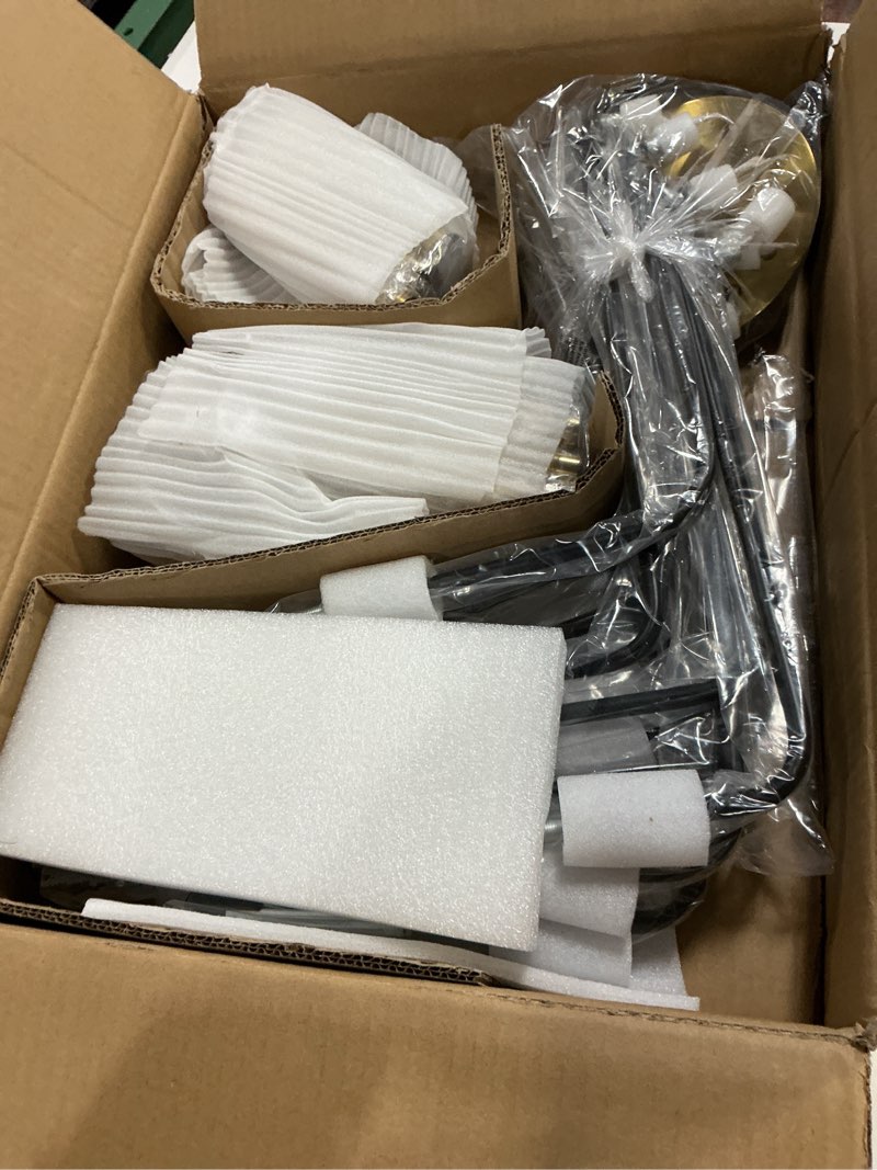 Condition photo showing Good Condition for Black and Gold Chandelier for Dining Room, 12-Light Farmhouse Dining Room Light Fixture, Candle Chandelier Light Fixtures, Modern Chandeliers for Living Room Kitchen Foyer Staircase Black & Gold 30.7"/12-Light