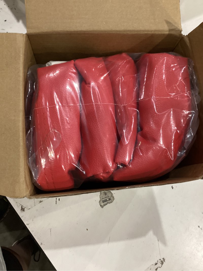 Condition photo showing New/Like New for 1 set back to back boat seat covers replacement boat lounge seat covers waterproof polyvinyl chloride for protector boats seats deluxe back-to-back lounge seats cover (red white) red white 1