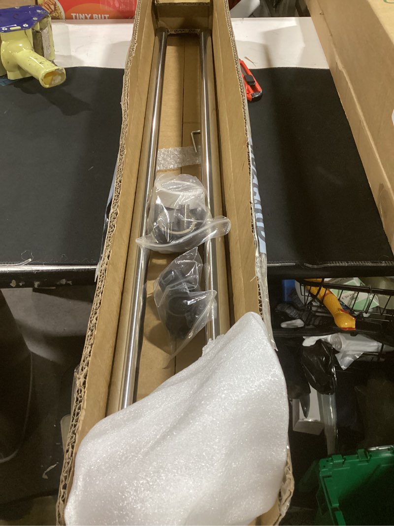 Condition photo showing Good Condition for 6 ft aluminum color guard flag pole with weight, 2 * 3-ft color guard pole, can be used alone 3ft, with plastic black end cap tips and tape for standard lightweight practice pole flags