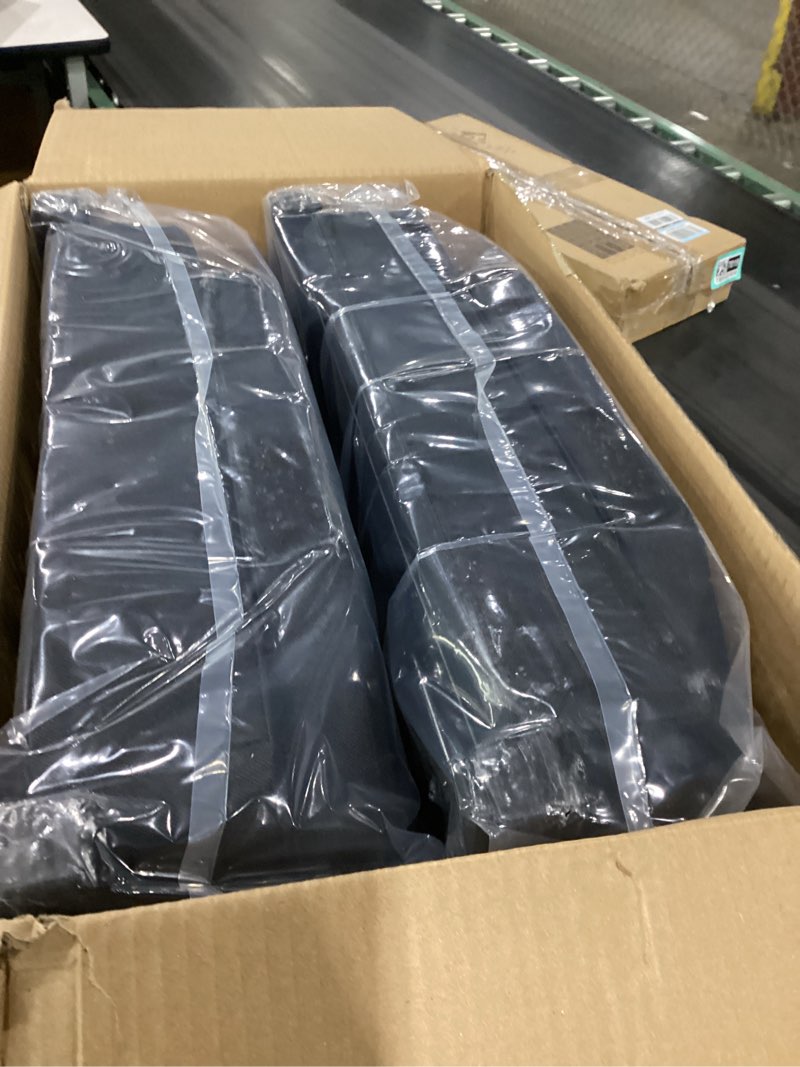 Condition photo showing Good Condition for jauntis stadium seats for bleachers, bleacher seats with ultra padded comfy foam backs and cushion, wide portable stadium chairs with back support and shoulder strap, 2 pack, black large - 17.7"w x 14.6"d x 15.9"h vintage black 2