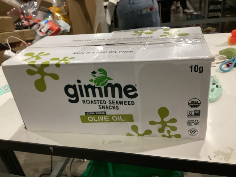 Condition photo showing New/Like New for gimMe - Extra Virgin Olive Oil - 6 Count - Organic Roasted Seaweed Sheets - Keto, Vegan, Gluten Free - Great Source of Iodine & Omega 3’s - Healthy On-The-Go Snack for Kids Adults #6 Extra Virgin Olive Oil