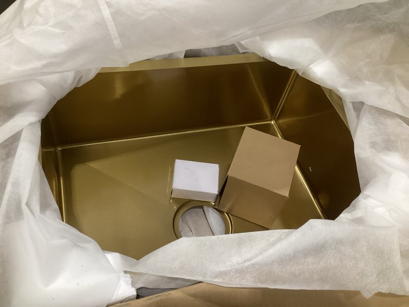 Condition photo showing Good Condition for gold undermount kitchen sink, 22x16 gold kitchen sink undermount utility sinks stainless steel 18 gauge single bowl wet bar sinks with basket strainer