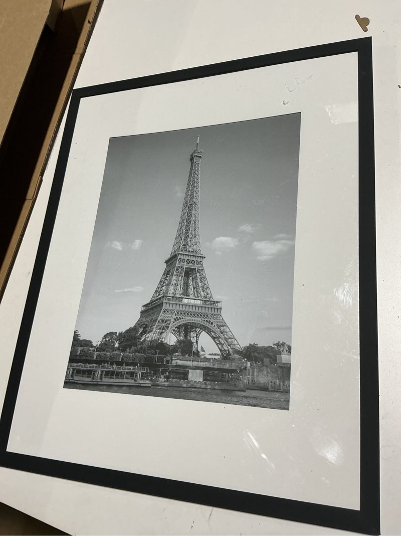 Condition photo showing As Is for upsimples 16x20 Picture Frame, Display Pictures 11x14 with Mat or 16 x 20 Without, Wall Hanging Poster Frame, Black, 1 Pack Black 16x20