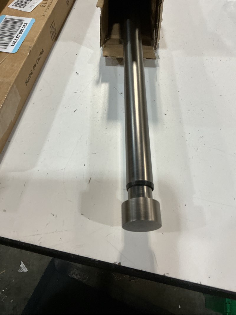 Condition photo showing Good Condition for 1-inch diameter curtain rod, adjustable rod set with premium aluminum brackets and finials, single heavy-duty curtain rods for windows (matte brushed grey, 28-48") 28-48" matte brushed grey