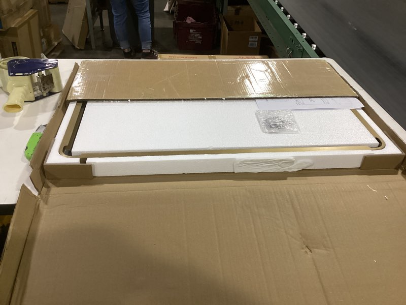 Condition photo showing Good Condition for 20x30 Inch Gold Framed Bathroom Mirror, Rectangle Brushed Gold Metal Vanity Mirror, Gold Mirror for Wall, Rounded Corner, Tempered Glass, Anti-Rust, Shatterproof (Horizontal/Vertical) 30"L x 20"W Gold