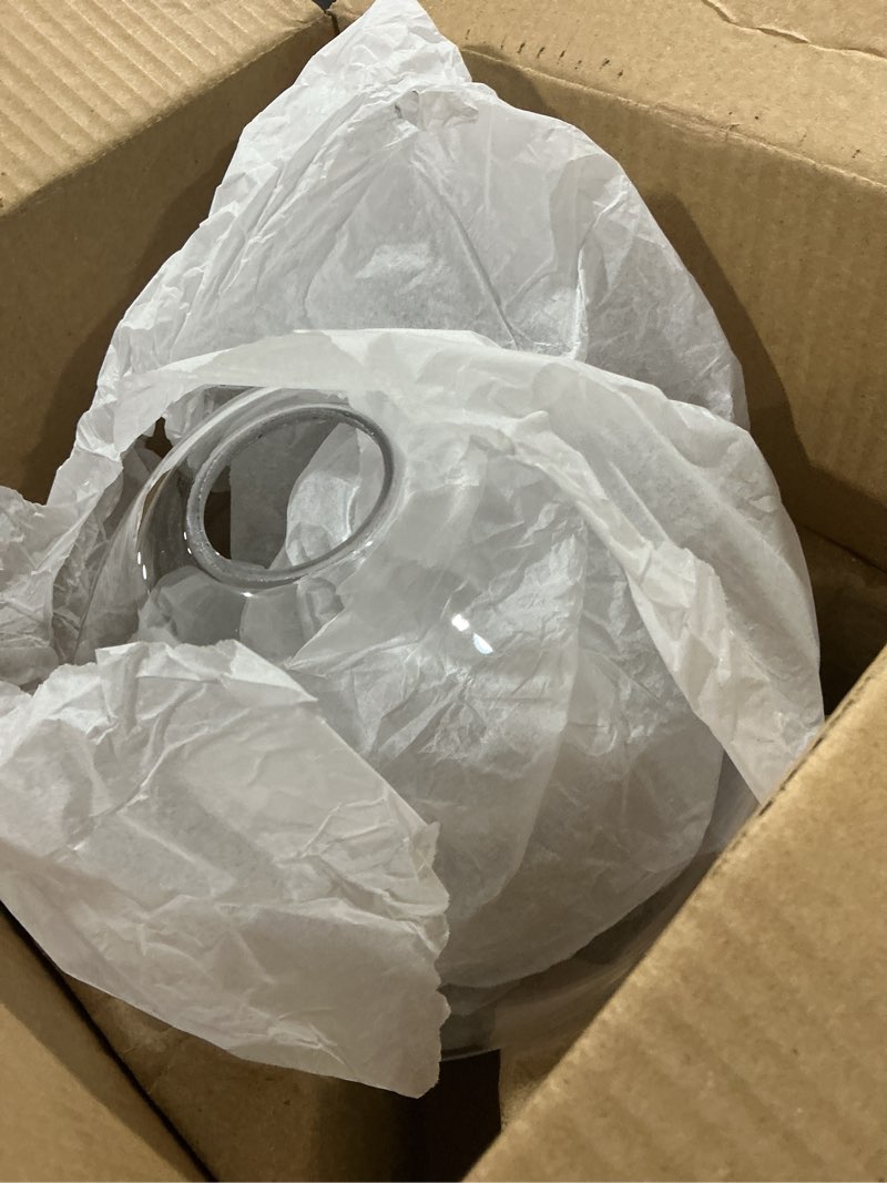 Condition photo showing As Is for Globe Electric 51367 1-Light Wall Sconce, Matte Black, Gold Accent Socket, Clear Glass Shade, Wall-Lamp Dimmable, Lights for Bedroom, Kitchen Sconces Lighting, Home Decor, Bulb Not Included Matte Black, Harrow