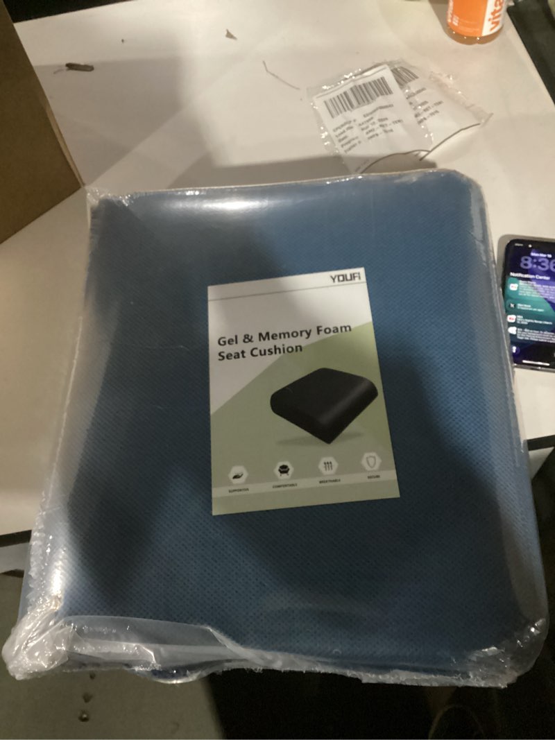 Condition photo showing Good Condition for YOUFI Thick Memory Foam & Gel Seat Cushion, 18"X16"X4" Large Chair Cushion for Wheelchair Mobility Scooters, with Non-Slip Bottom and Carry Handle (Blue)