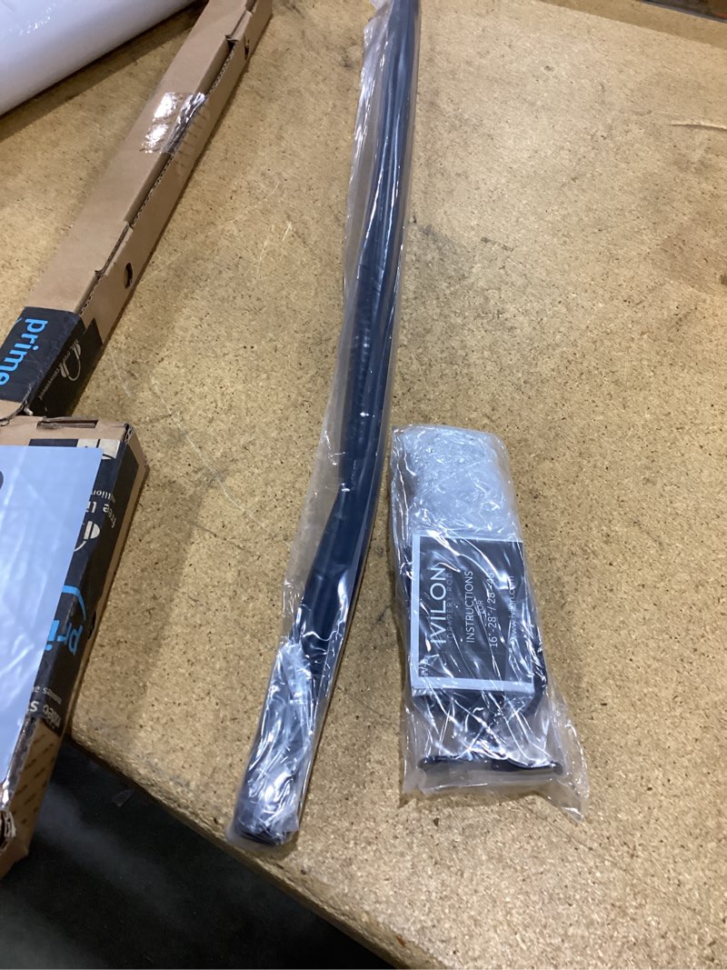 Condition photo showing New/Like New for ivilon drapery window curtain rod - end cap style design 1 inch pole. 28 to 48 inch color black