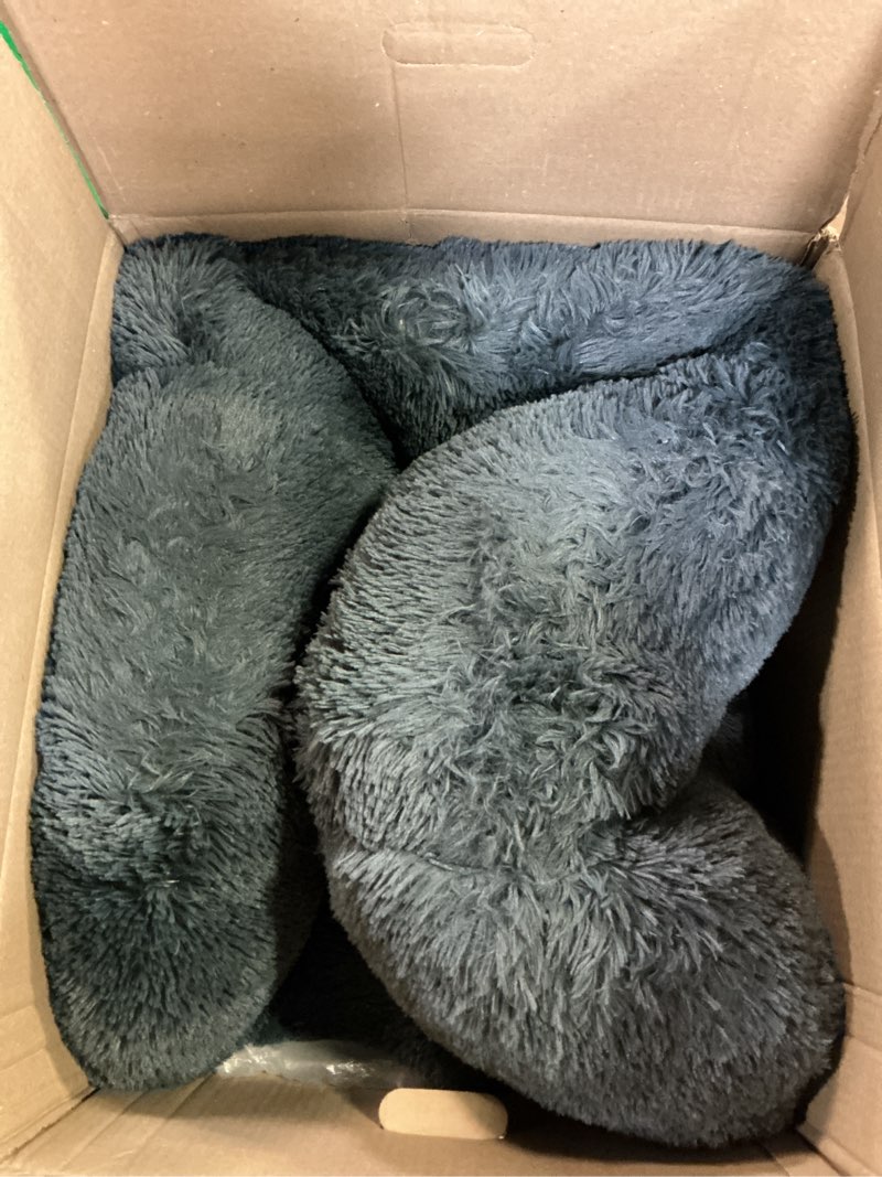 Condition photo showing Good Condition for donut dog bed - premium comfort for anxiety relief - fluffy & calming design with ultra-plush support | cozy round dog bed with super soft circle style (dark grey, x-large) x-large dark grey