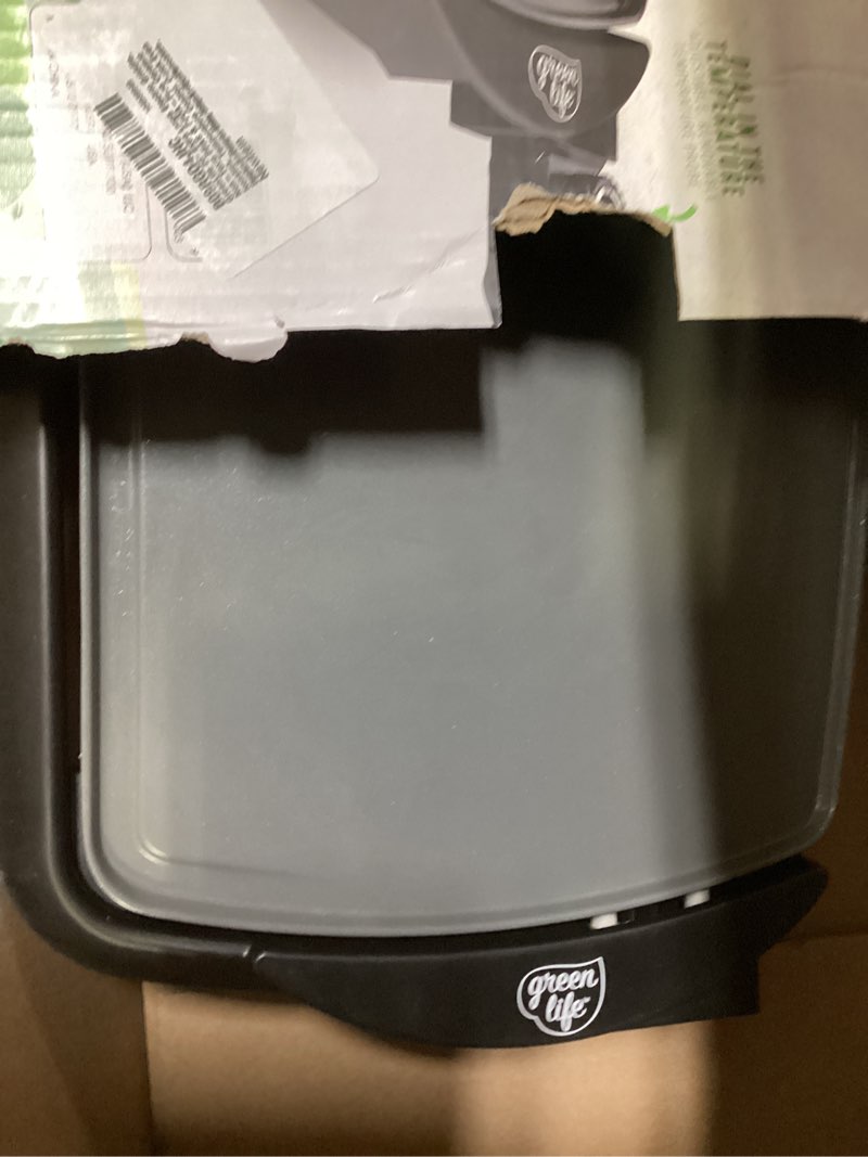 Condition photo showing Good Condition for greenlife 20” extra large electric griddle, non-toxic pfas & pfoa-free ceramic nonstick, temperature control, quick even heating, removable drip tray, pancakes, eggs, sausage, easy clean, black