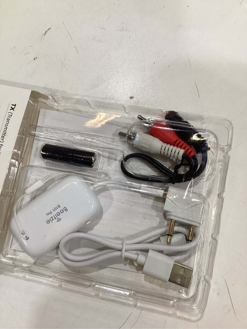 Condition photo showing New/Like New for 2026 upgraded pro bluetooth 5.4 transmitter receiver,2-in-1 airplane wireless adapter for flight,tv,pc,gym,switch,compatible with 2 airpods/headphones;audio aux receiver for car/home stereo white