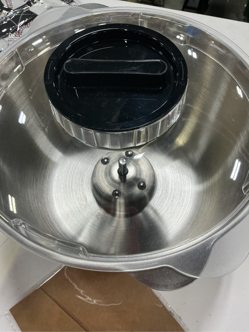 Condition photo showing As Is for stainless steel salad spinner