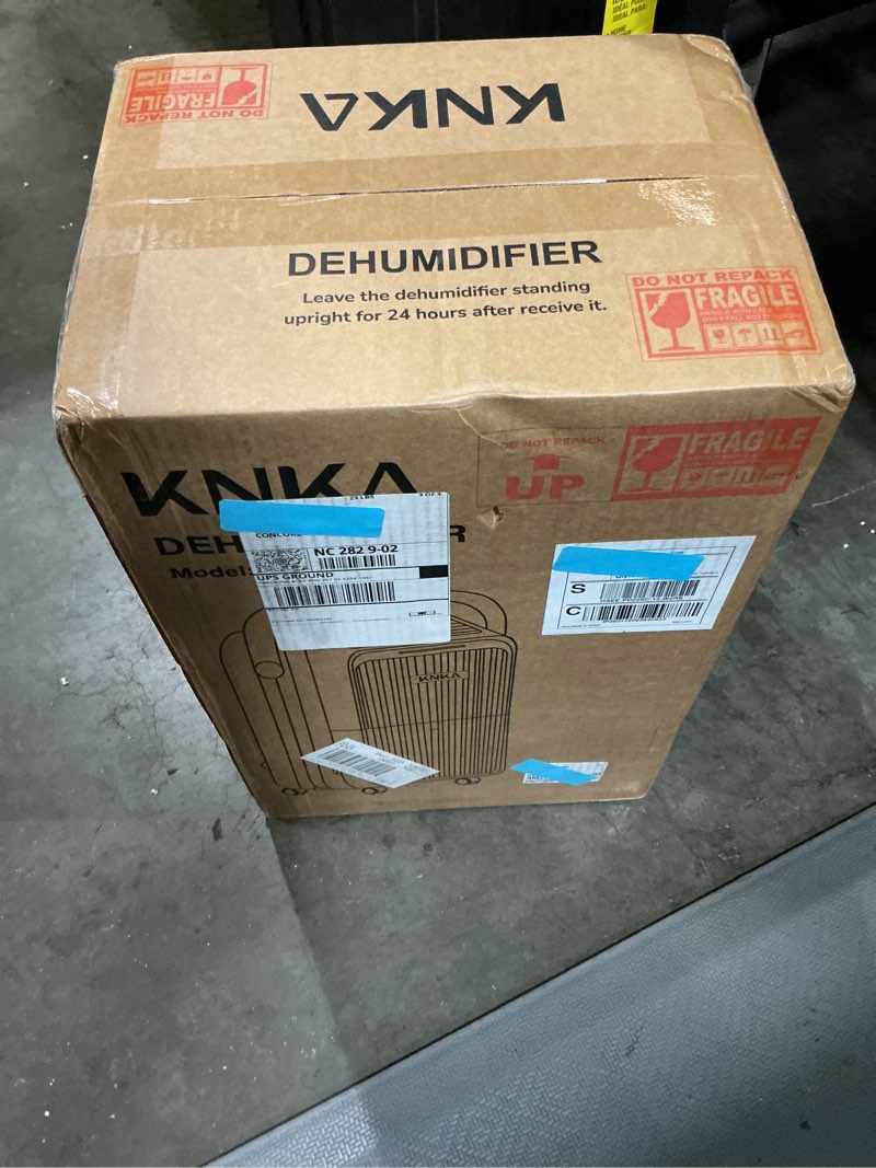 Condition photo showing New/Like New for knka 2500 sq.ft dehumidifier for basement with drain hose max 34 pints, dehumidifiers for home, bedroom, bathroom, large room, three modes, intelligent humidity control, dry clothes, 24hr timer