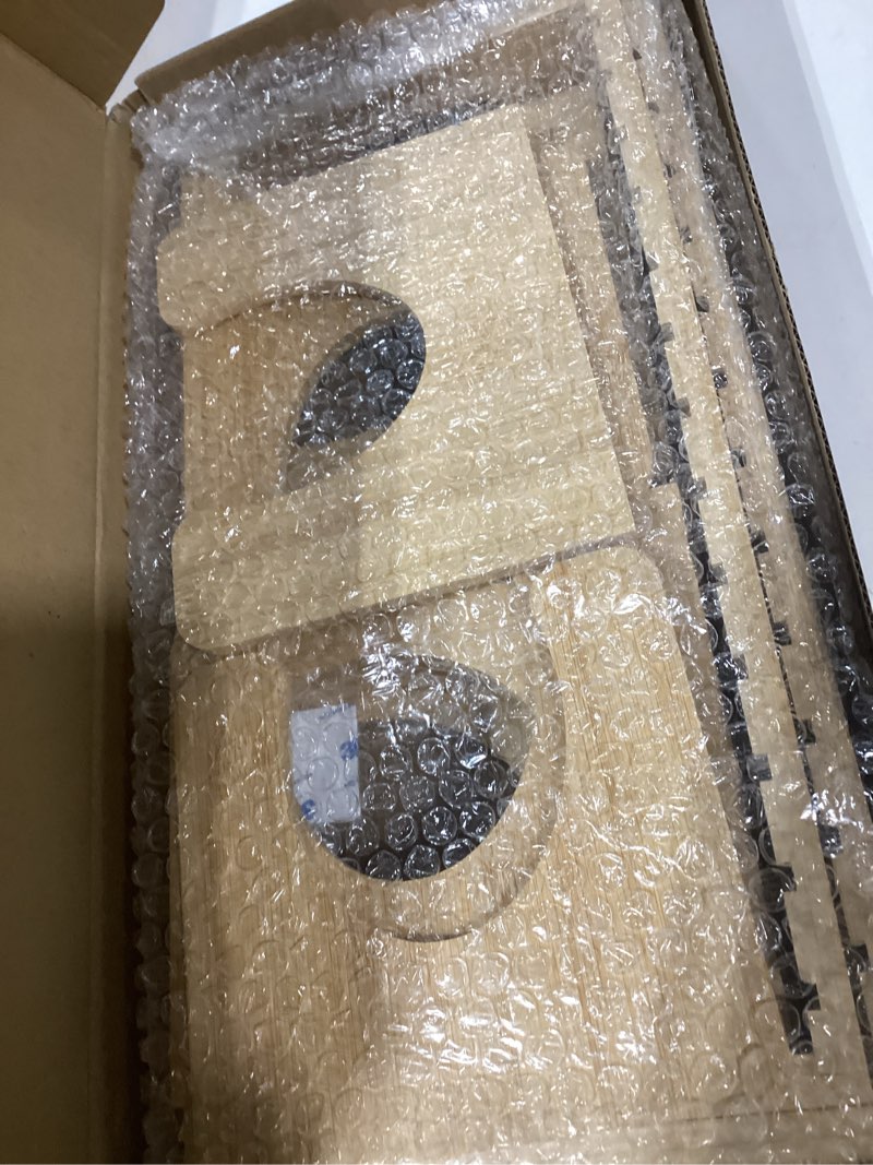 Condition photo showing As Is for Bamboo Pots and Pans Organizer under Cabinet, Expandable Pot lid Holder Rack and cutting board organizer, Adjustable Bakeware Cookie Sheet Tray for Kitchen Storage