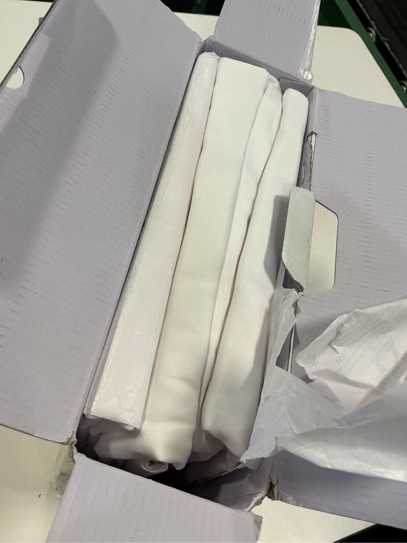 Condition photo showing Good Condition for California Design Den Queen Sheet Set - Natural 100% Cotton Sheets Queen Size Bed Set with Deep Pockets, Soft Sateen Weave, Breathable and Durable Bedding (White) Queen 01 - Bright White