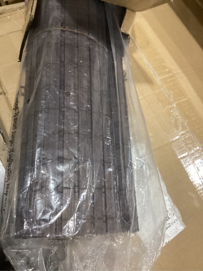 Condition photo showing New/Like New for lazblinds cordless bamboo roman shades, privacy blinds for interior windows, room darkening roll up bamboo blinds for home & patio, 22.5" w x 48" h, bdp-espresso privacy - espresso 22 1/2" w x 48" h