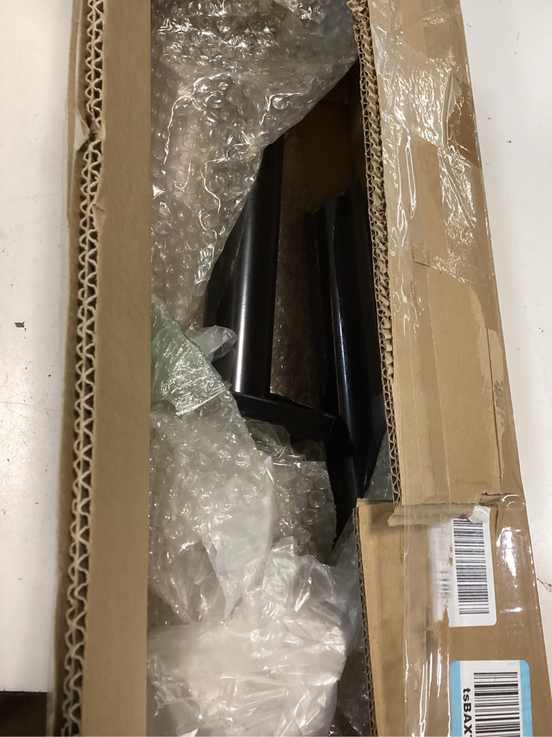 Condition photo showing As Is for handrails for outdoor steps, single post wrought iron handrail for 1, 2, 3 step, outdoor stair rail handrails with diy took kit, 37" h black hand rail powder coating for concrete steps or wood stairs 1-3 steps