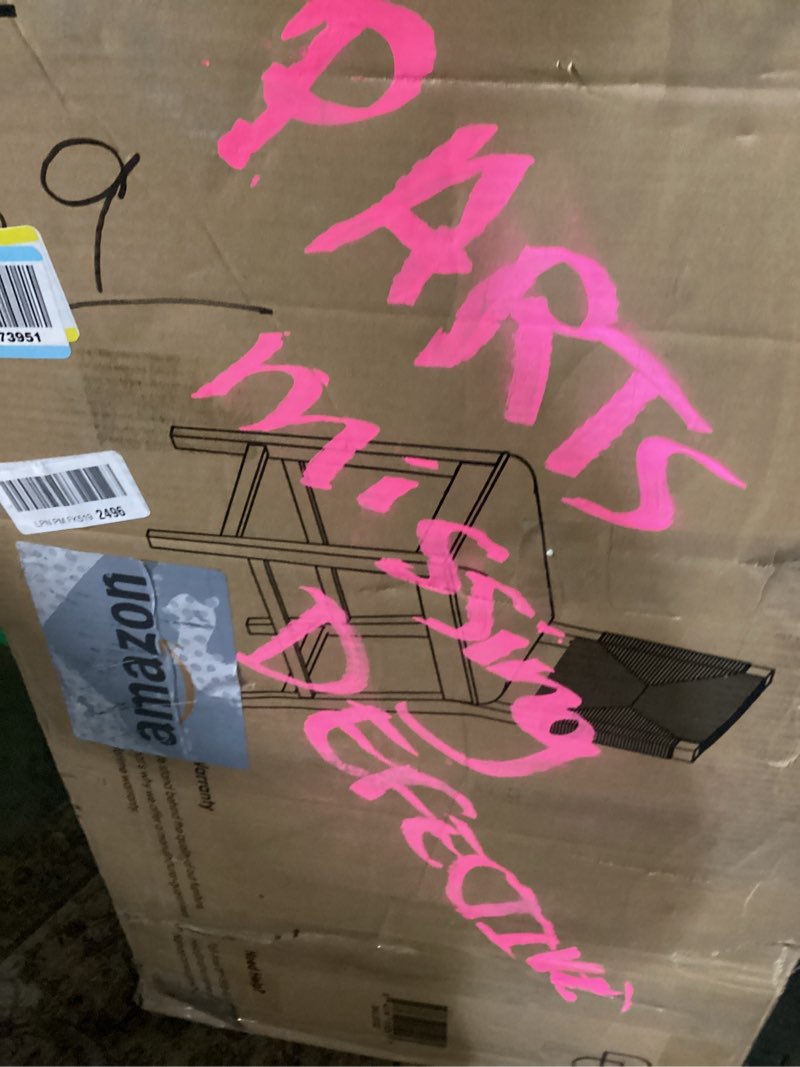 Condition photo showing As Is for Nathan James Beacon Bohemian Boucle Bar Stool, Upholstered Bar Stool or Island Chairs for Kitchen, Seagrass Counter Height Stool with Back and Solid Wood Legs, Cream Boucle/Gray Light Brown/Black Counter Height - 1