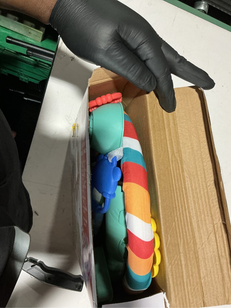 Condition photo showing Good Condition for Baby Gyms Play Mats, Play Piano Gym Mat, Activity Mat for Tummy Time with 5 Infant Learning Sensory, Music and Lights for Newborns and Toddlers (Dark Blue)