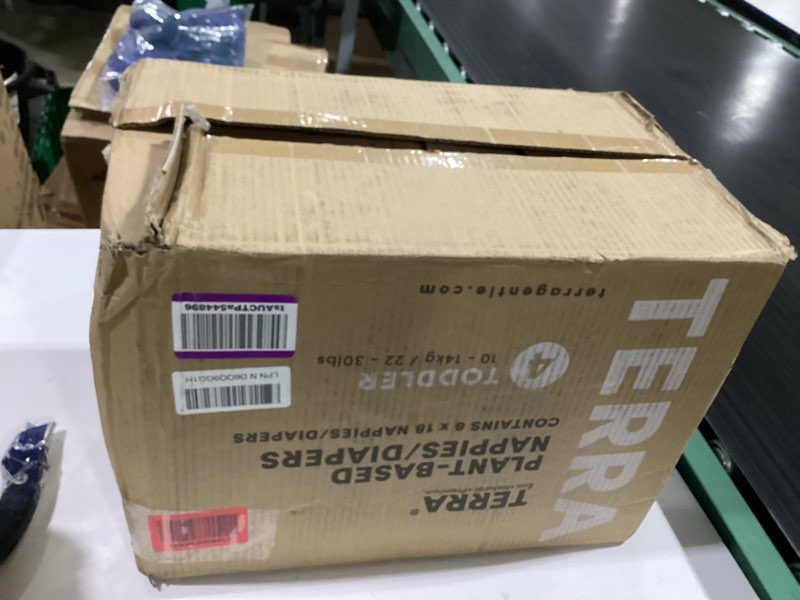 Condition photo showing Good Condition for terra diapers size 4: 85% plant-based diapers, ultra-soft & chemical-free for sensitive skin, superior absorbency for day or nighttime diapers, designed for toddlers 22-30 pounds, 144 count