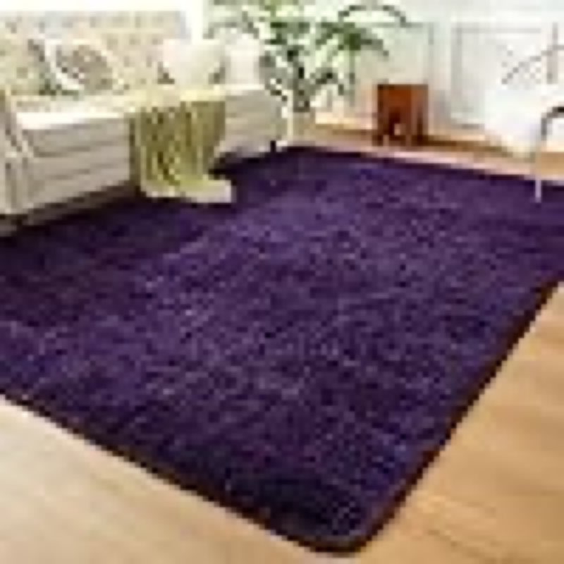 Andecor Shag Area Rug for Living Room, 6x9 Feet Purple Soft Fluffy Indoor Plush Throw Rugs for Bedroom Girls Kids Room Nursery Dorm Home Decor Carpet