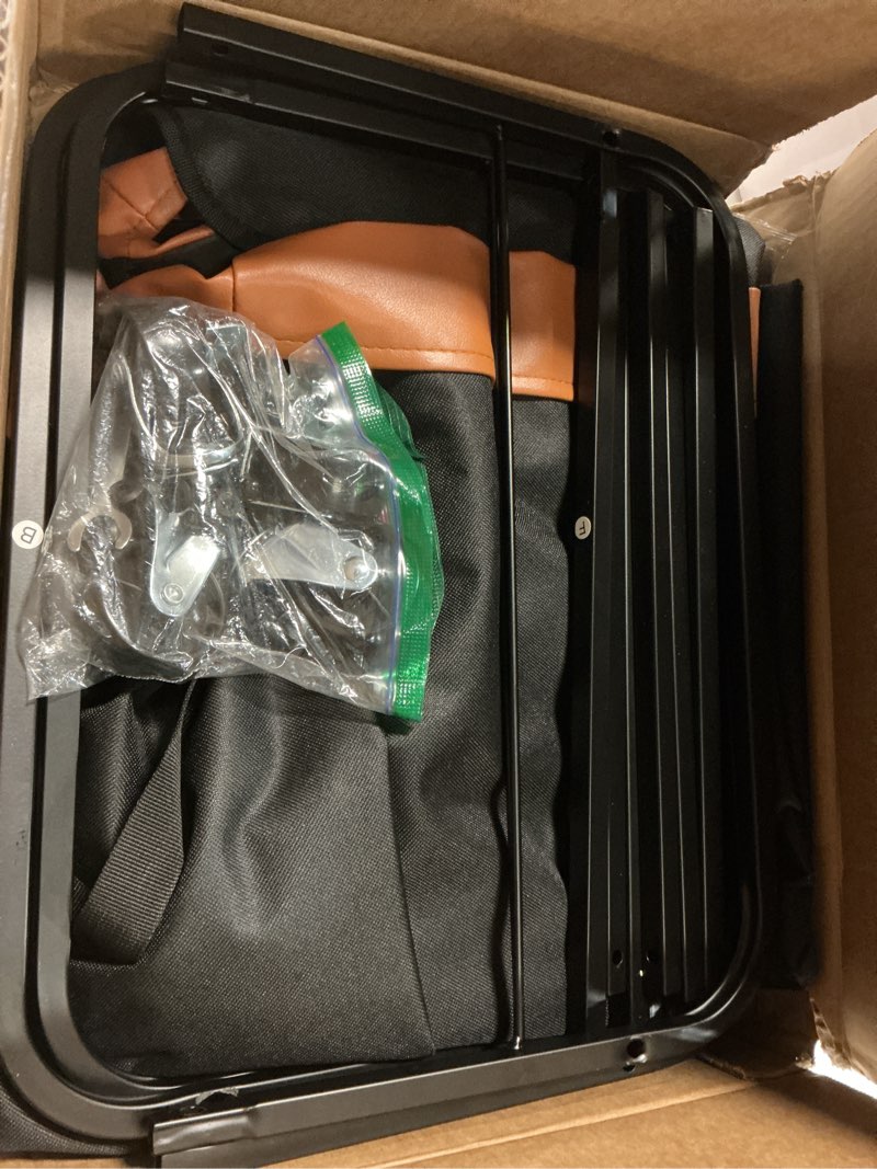 Condition photo showing Good Condition for 150L (40 Gal) Large Fashion Laundry Basket with Wheels, Leather Patchwork Rolling Hamper Carts, Sturdy Metal Frame, Removable Washable Bag, Tall Clothes Sorter for Bedroom, Laundry Room - Black Black 150L