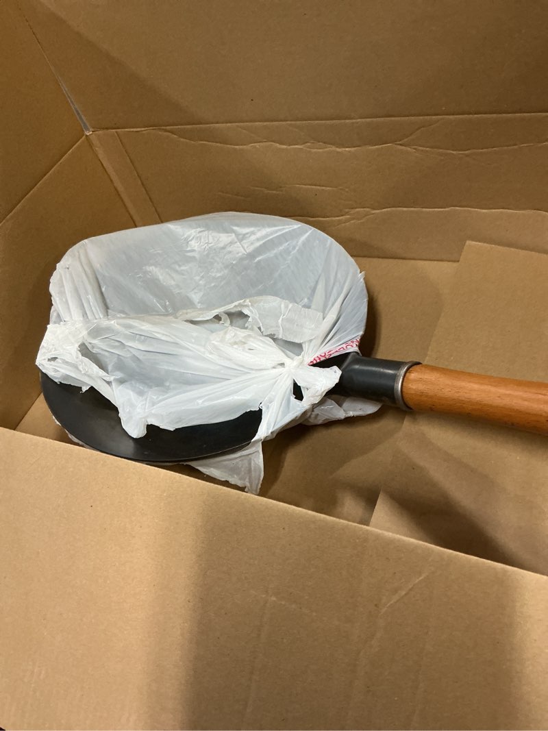 Condition photo showing Good Condition for yosukata 13.5" carbon steel wok pan – pre-seasoned flat bottom pow wok for stir fry, bbq, grill & camping – traditional japanese chinese cookware – compatible with induction, electric, gas, open fire
