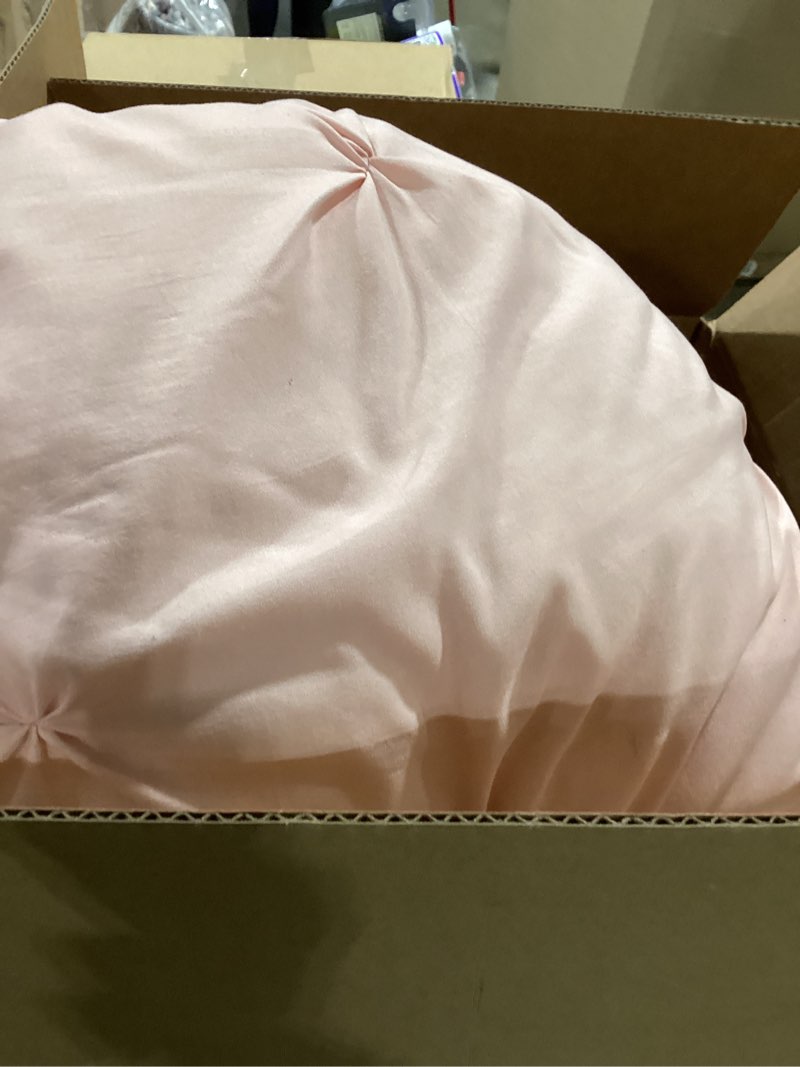 Condition photo showing Good Condition for bedsure twin comforter set pink for women - bed in a bag twin size bedding 5 pieces, gentlesoft™ pintuck bed set gift for family, pinch pleat pink comforter with sheets, pillowcase & sham twin 18 - pink