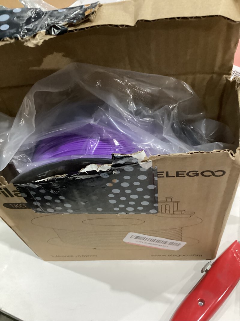 Condition photo showing New/Like New for ELEGOO PLA+ Filament 1.75mm Purple 1KG, High Toughness PLA Plus 3D Printer Filament Dimensional Accuracy +/- 0.02mm, 1kg Spool(2.2lbs) Fits for Most FDM 3D Printers