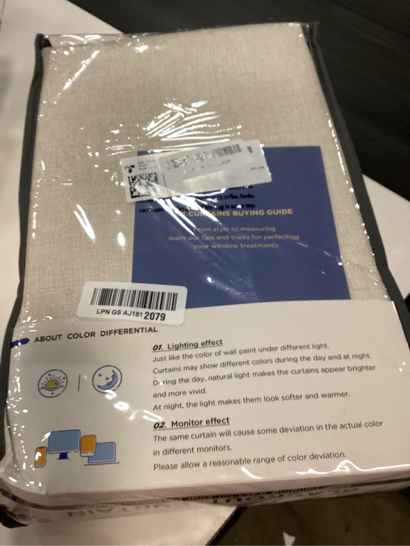 Condition photo showing New/Like New for 100% blackout shield blackout curtains for bedroom 84 inches long, back tab/rod pocket living room drapes, thermal insulated blackout curtains 2 panels set, 50" w x 84" l, cream cream 50"w x 84"l (pack of 2)