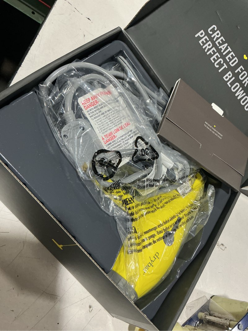 Condition photo showing New/Like New for working verified drybar buttercup blow dryer, faster drying, more shine, less frizz, ultra powerful yet lightweight professional hair dryer