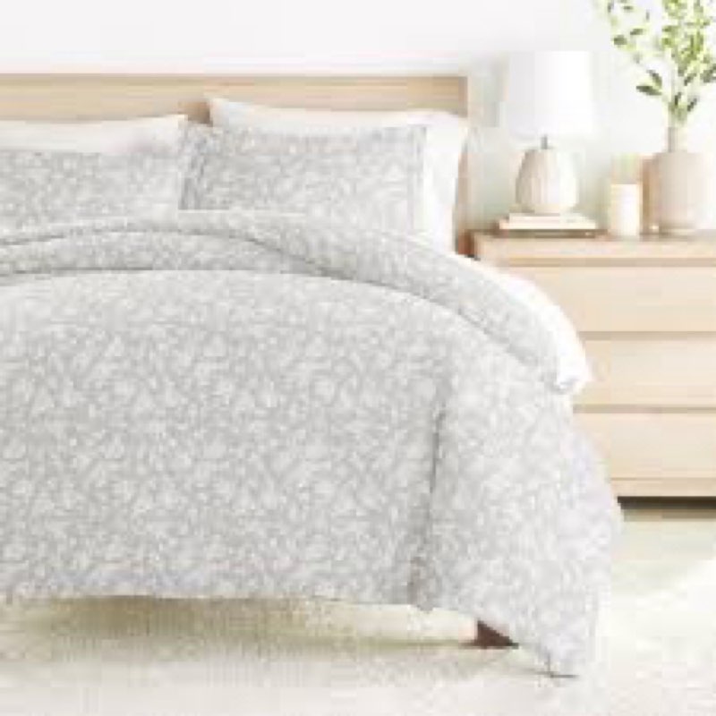 Duvet Cover Set Patterned Microfiber Ultra Soft Bedding in Rose
