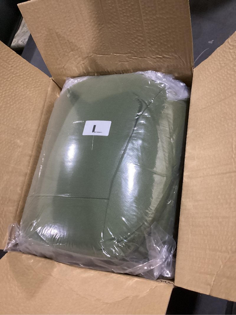 Condition photo showing New/Like New for sytopia 36 inch canvas indestructible outdoor dog bed for large dogs, chew proof dog bed with waterproof washable removable cover, indoor patio pet pad for crate, green large green