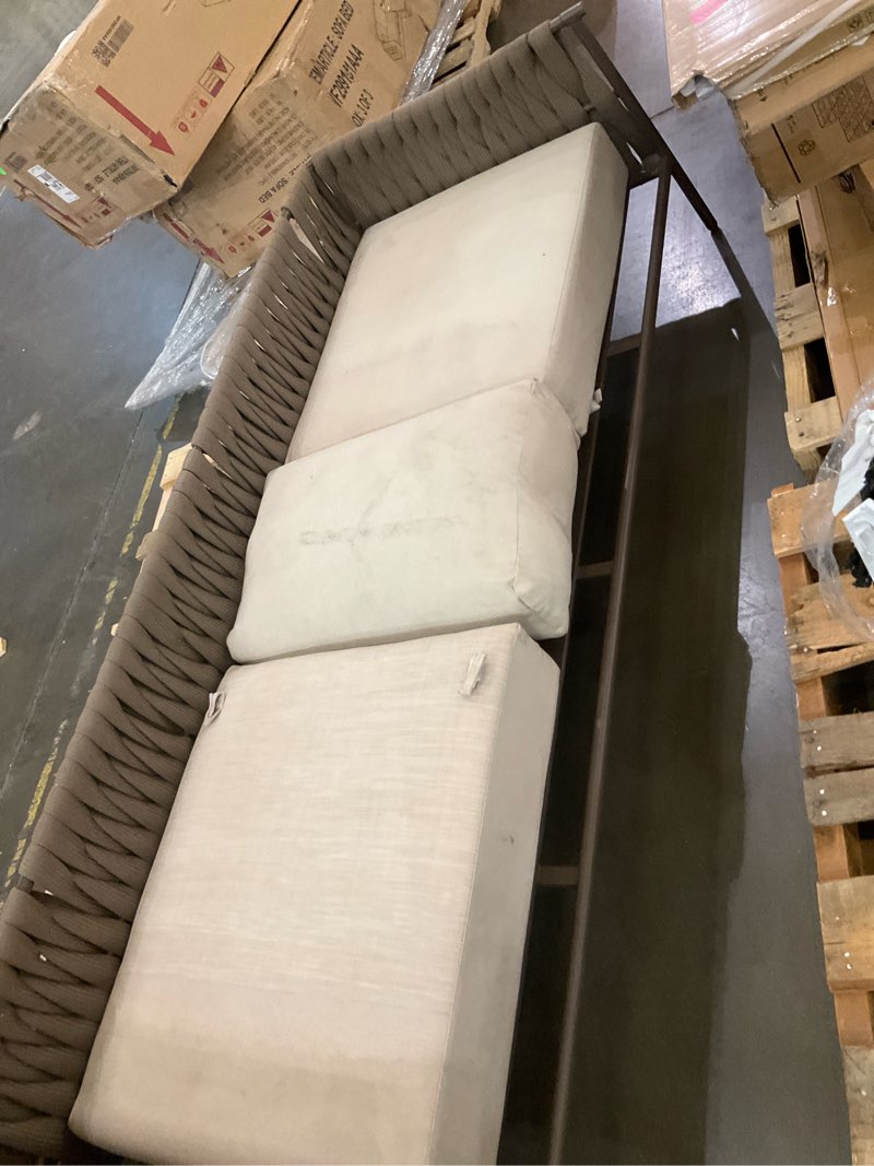 Condition photo showing As Is for Outdoor patio couch 