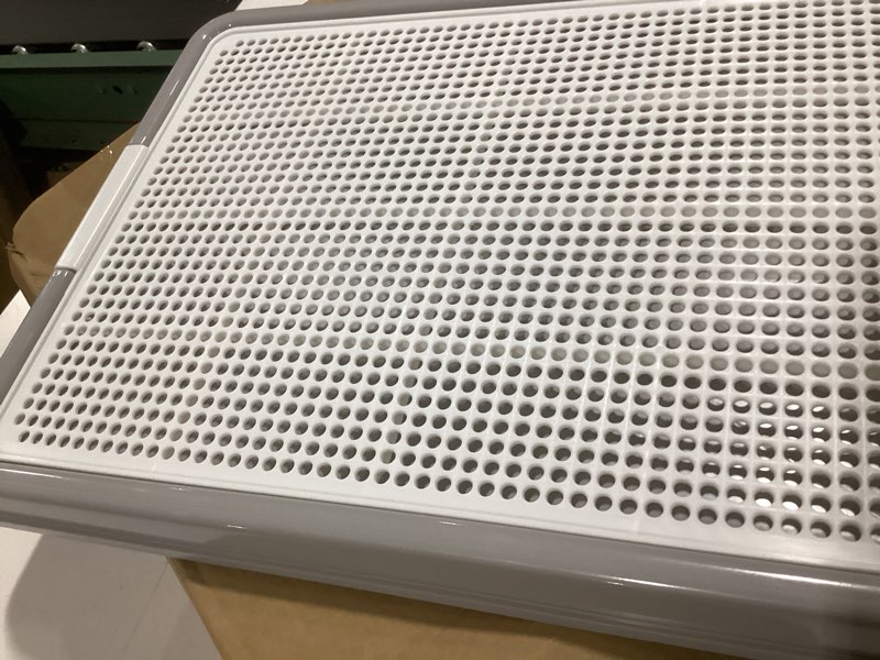 Condition photo showing Good Condition for dog pee pad holder, puppy potty training tray 22.5”x16.5” for small dogs (gray)